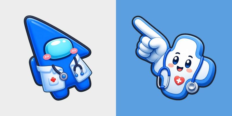 Among Us Show Blue aka Doctor custom cursor pack preview for Chrome, Edge and Windows