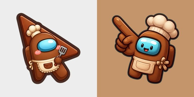 Among Us Show Brown aka Ship Cook 2 custom cursor pack preview for Chrome, Edge and Windows