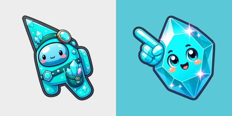 Among Us Show Cyan aka Gemologist custom cursor pack preview for Chrome, Edge and Windows