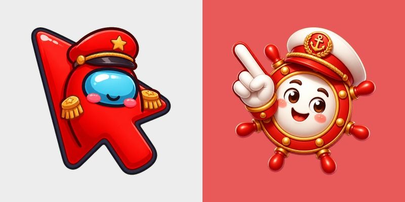 Among Us Show Red aka The Captain custom cursor pack preview for Chrome, Edge and Windows