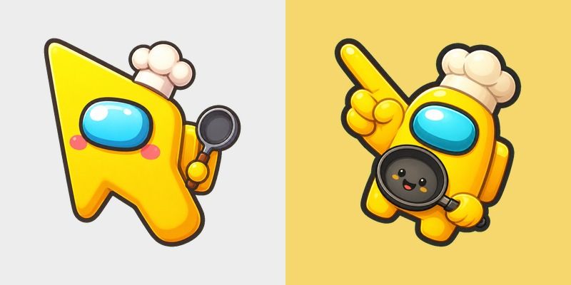 Among Us Show Yellow aka Ship Cook 1 custom cursor pack preview for Chrome, Edge and Windows