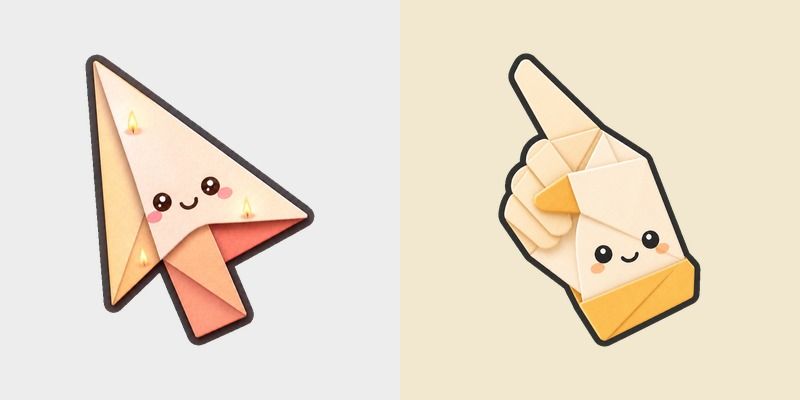 Candle Paper Fold custom cursor pack preview for Chrome, Edge and Windows