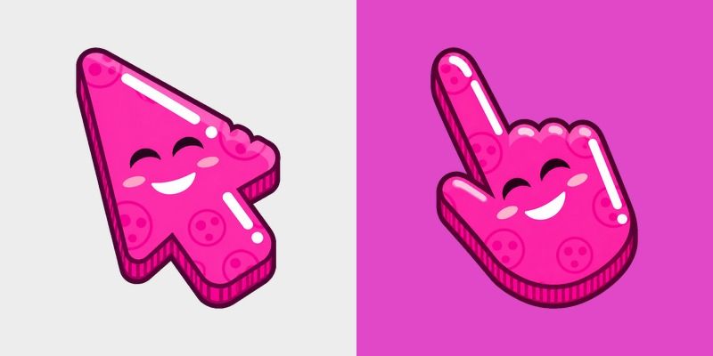 Colorful Smile Magenta Pop custom cursor pack preview for Chrome, Edge and Windows