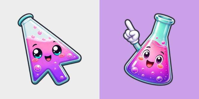 Conical Flask custom cursor pack preview for Chrome, Edge and Windows