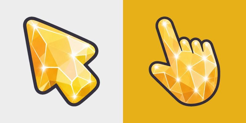 Cute Citrine Crystal Shine custom cursor pack preview for Chrome, Edge and Windows