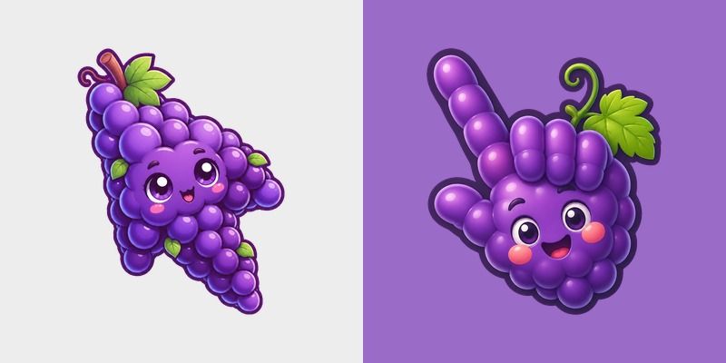 Cute Grape Cursor Pack custom cursor pack preview for Chrome, Edge and Windows