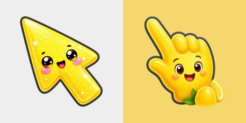 Cute Lemon Drop Cursor Pack custom cursor pack preview for Chrome, Edge and Windows