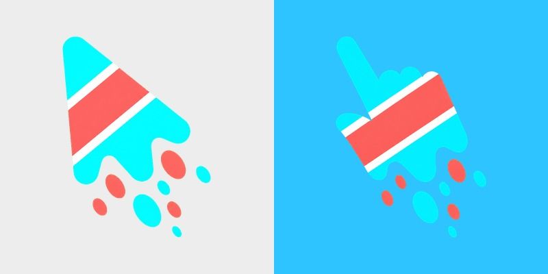 Cute Melt Stripe Cyan Coral custom cursor pack preview for Chrome, Edge and Windows
