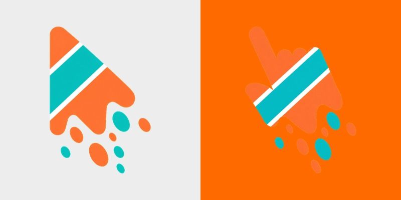Cute Melt Stripe Neon Orange Teal custom cursor pack preview for Chrome, Edge and Windows