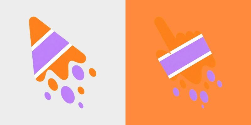 Cute Melt Stripe Orange Lilac custom cursor pack preview for Chrome, Edge and Windows