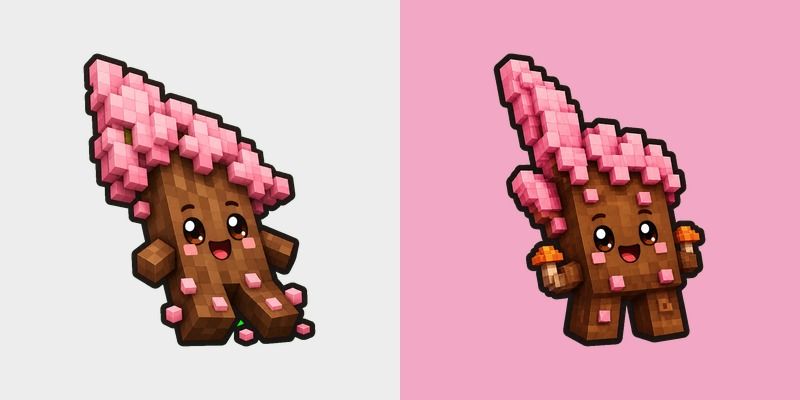 Cute Minecraft Cherry Blossom custom cursor pack preview for Chrome, Edge and Windows