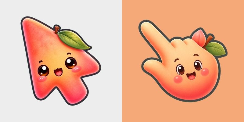 Cute Peach Cursor Pack custom cursor pack preview for Chrome, Edge and Windows