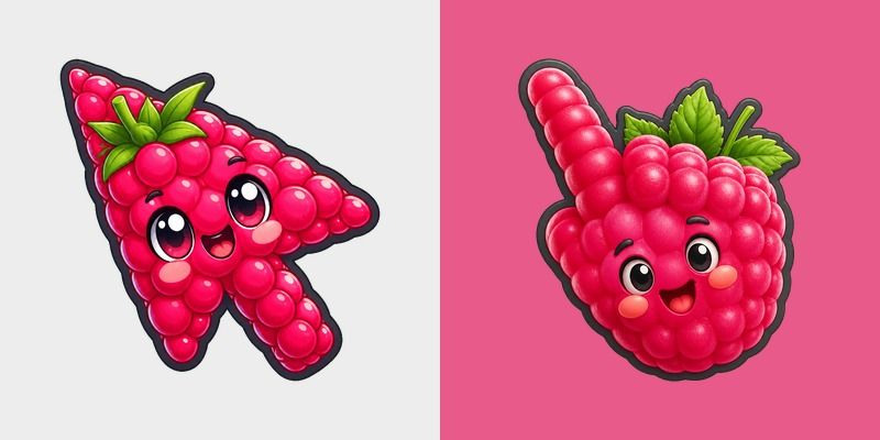 Cute Raspberry Cursor Pack custom cursor pack preview for Chrome, Edge and Windows