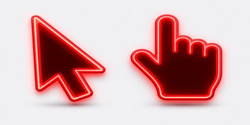 Dark Red Glowing custom cursor pack preview for Chrome, Edge and Windows