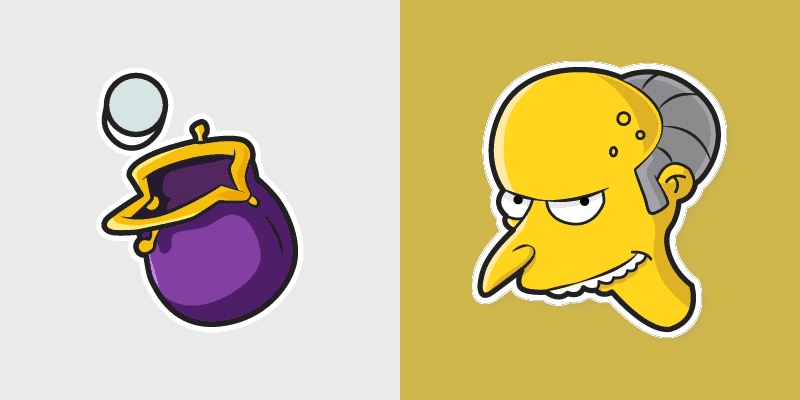 Mr. Burns Wallet custom cursor pack preview for Chrome, Edge and Windows