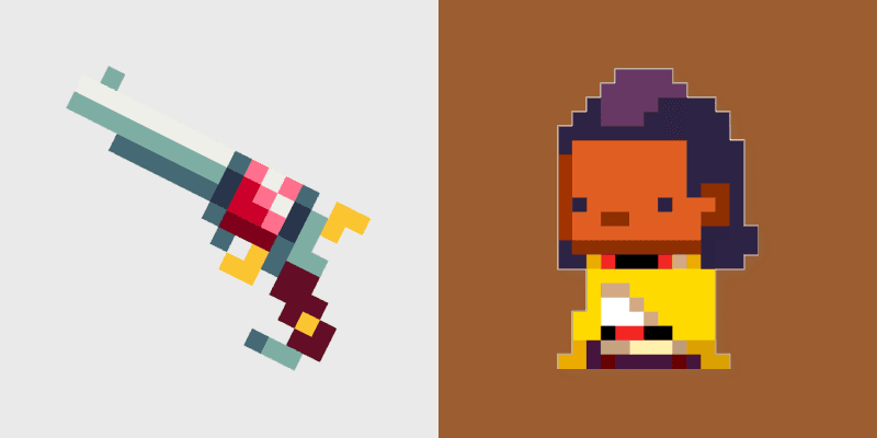 Gungeon Hunter Rusty Sidearm custom cursor pack preview for Chrome, Edge and Windows