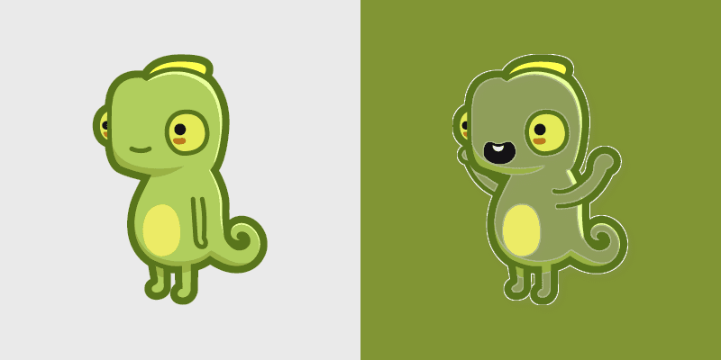 Cute Chameleon custom cursor pack preview for Chrome, Edge and Windows