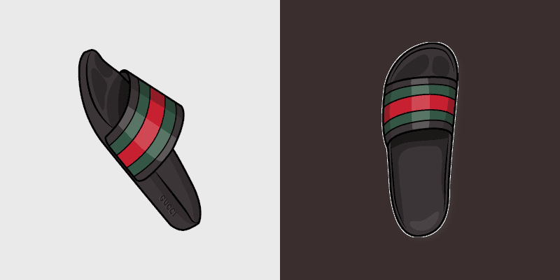 Gucci Flip Flops custom cursor pack preview for Chrome, Edge and Windows