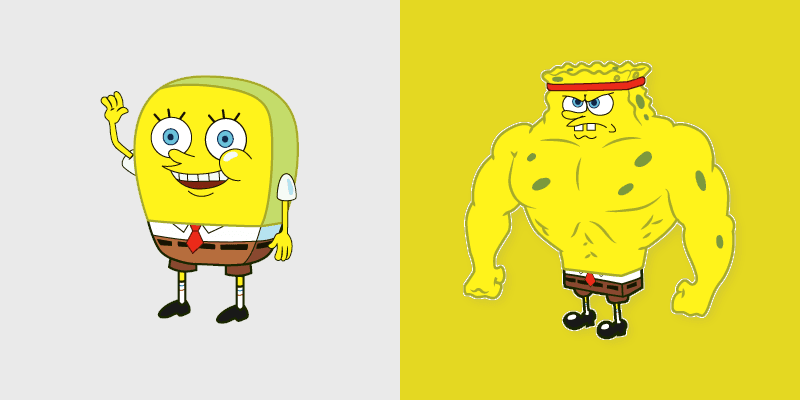 Squishy Spongebob custom cursor pack preview for Chrome, Edge and Windows