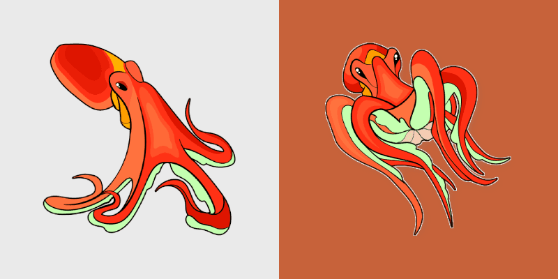 Red Octopus custom cursor pack preview for Chrome, Edge and Windows