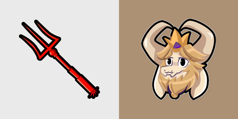 Asgore Dreemurr custom cursor pack preview for Chrome, Edge and Windows