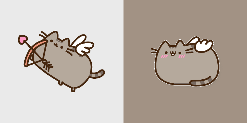 Cupid Pusheen custom cursor pack preview for Chrome, Edge and Windows