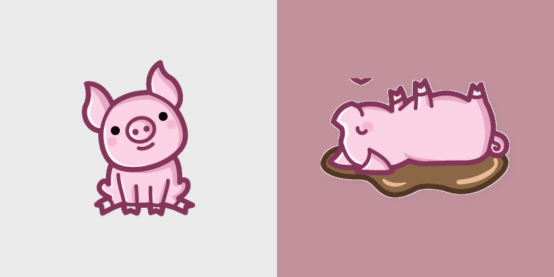Cute Pig custom cursor pack preview for Chrome, Edge and Windows