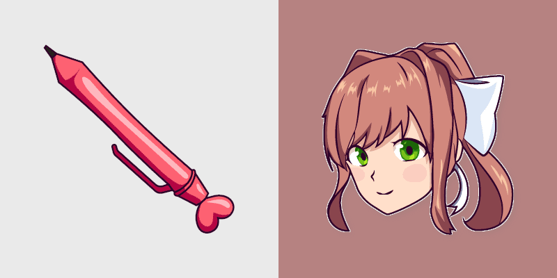 Doki Doki Literature Club custom cursor pack preview for Chrome, Edge and Windows