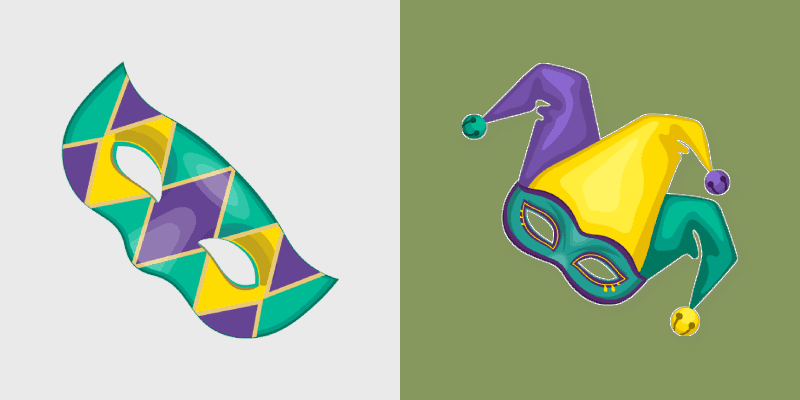 Mardi Gras Masks custom cursor pack preview for Chrome, Edge and Windows
