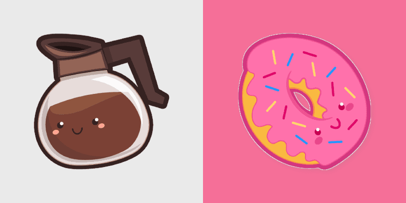 Cute Coffee & Donut Custom Mouse Cursor custom cursor pack preview for Chrome, Edge and Windows