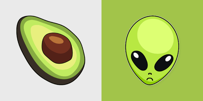 Avocado Alien custom cursor pack preview for Chrome, Edge and Windows