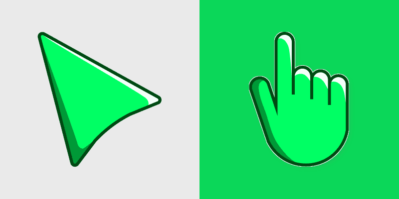 Lively Lime custom cursor pack preview for Chrome, Edge and Windows