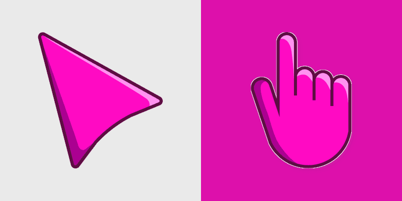 Fuchsia custom cursor pack preview for Chrome, Edge and Windows