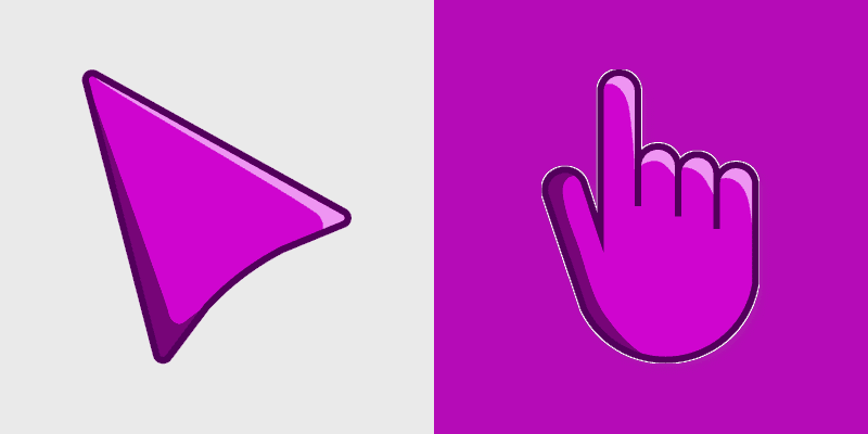 Soft Purple custom cursor pack preview for Chrome, Edge and Windows