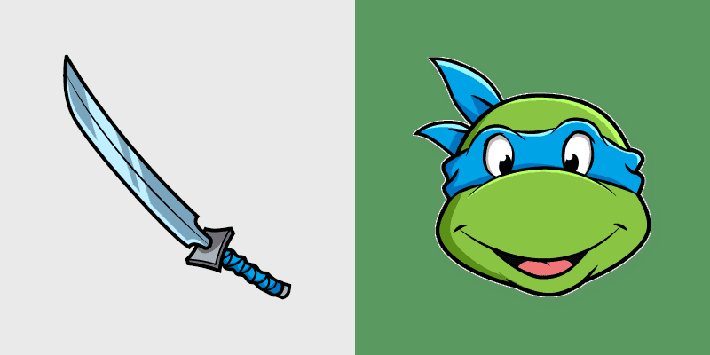 Leonardo TMNT custom cursor pack preview for Chrome, Edge and Windows