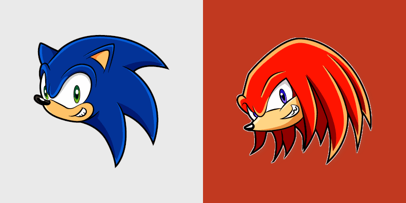 Sonic and Knuckles custom cursor pack preview for Chrome, Edge and Windows