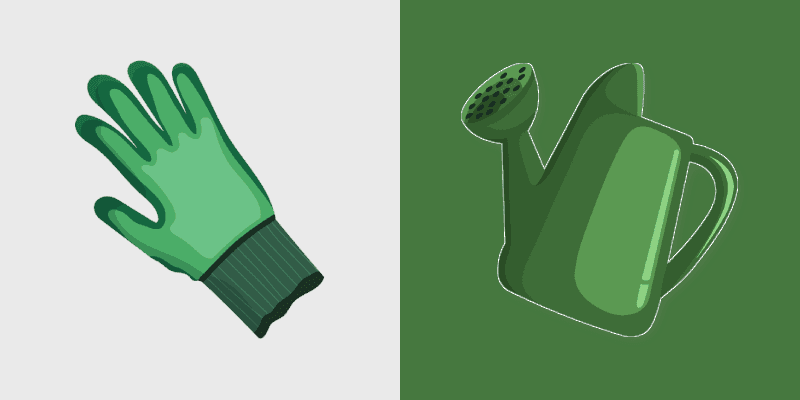 Gardening Tools custom cursor pack preview for Chrome, Edge and Windows