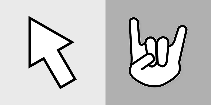 Rockin' custom cursor pack preview for Chrome, Edge and Windows