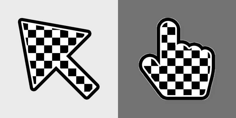 White N Black custom cursor pack preview for Chrome, Edge and Windows