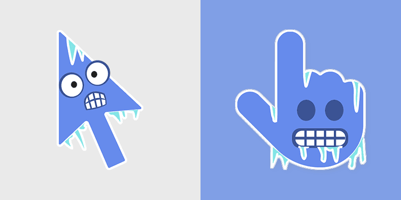 Frozen Face custom cursor pack preview for Chrome, Edge and Windows
