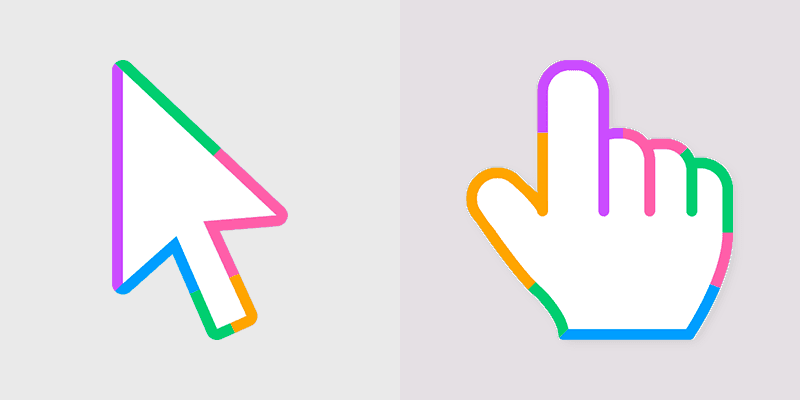Vibrant custom cursor pack preview for Chrome, Edge and Windows
