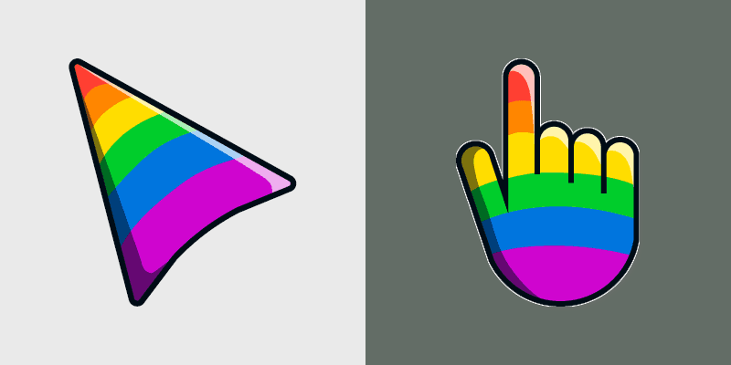 Rainbow custom cursor pack preview for Chrome, Edge and Windows
