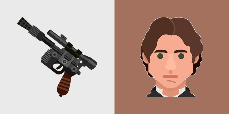 Han Solo Blaster custom cursor pack preview for Chrome, Edge and Windows