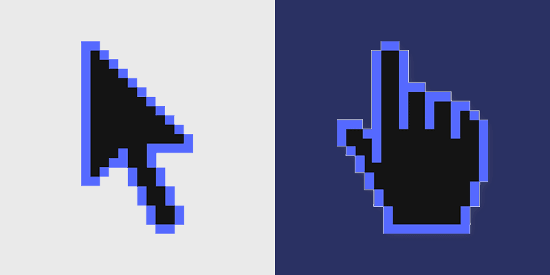 Pixel Delight custom cursor pack preview for Chrome, Edge and Windows
