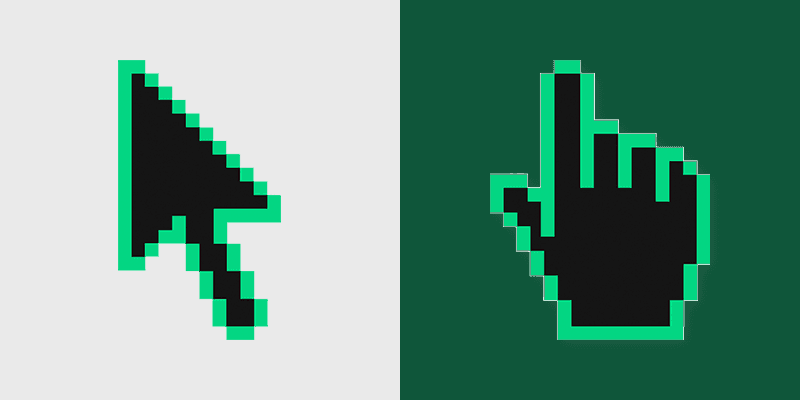 Pixel Cursor Delight custom cursor pack preview for Chrome, Edge and Windows