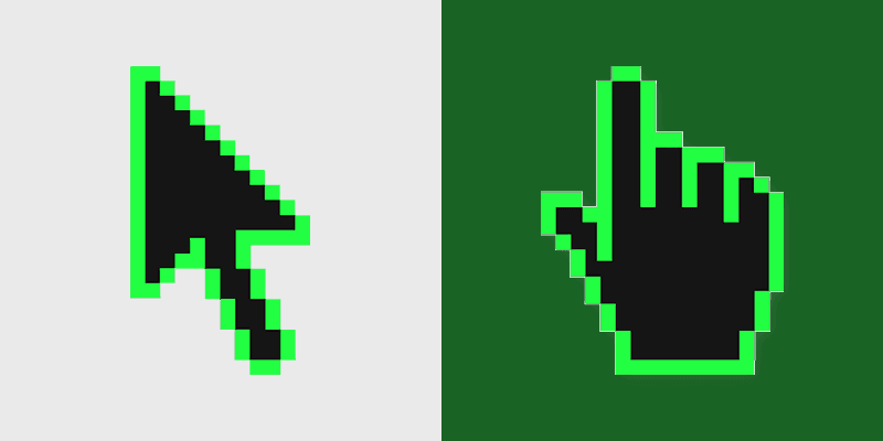 Pixel Perfect Grid custom cursor pack preview for Chrome, Edge and Windows