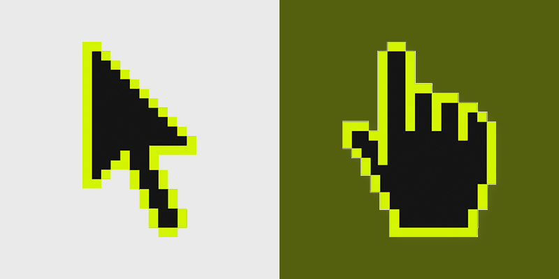 Retro Pixel Arcade custom cursor pack preview for Chrome, Edge and Windows