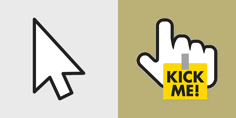 Silly Desktop Prank custom cursor pack preview for Chrome, Edge and Windows