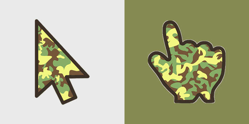 Forest Camo custom cursor pack preview for Chrome, Edge and Windows