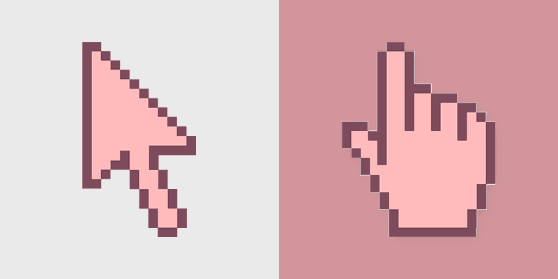 Baby Pink custom cursor pack preview for Chrome, Edge and Windows